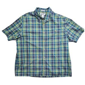 Duluth Trading Co Mens XL Relaxed Fit Untucked Plaid Short Sleeve Shirt 38922